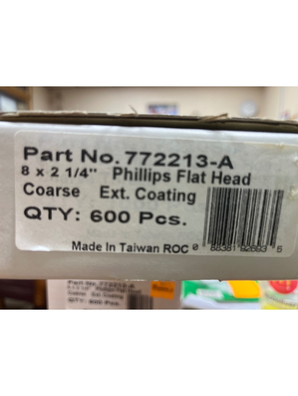 Makita 8 x 2 1/4" Phillips Flat Head Coarse Collated Screws - 600 Pieces